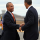 Massachusetts Gov. Deval Patrick greets President Barack Obama at the airport in Boston, Oct. 23, 2009.
JEWEL SAMAD/AFP/Getty Images
